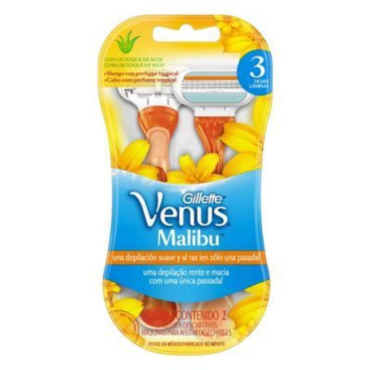 GILLETTE - Máquina de Afeitar Gillette Venus Malibú Empaque 2 Und
