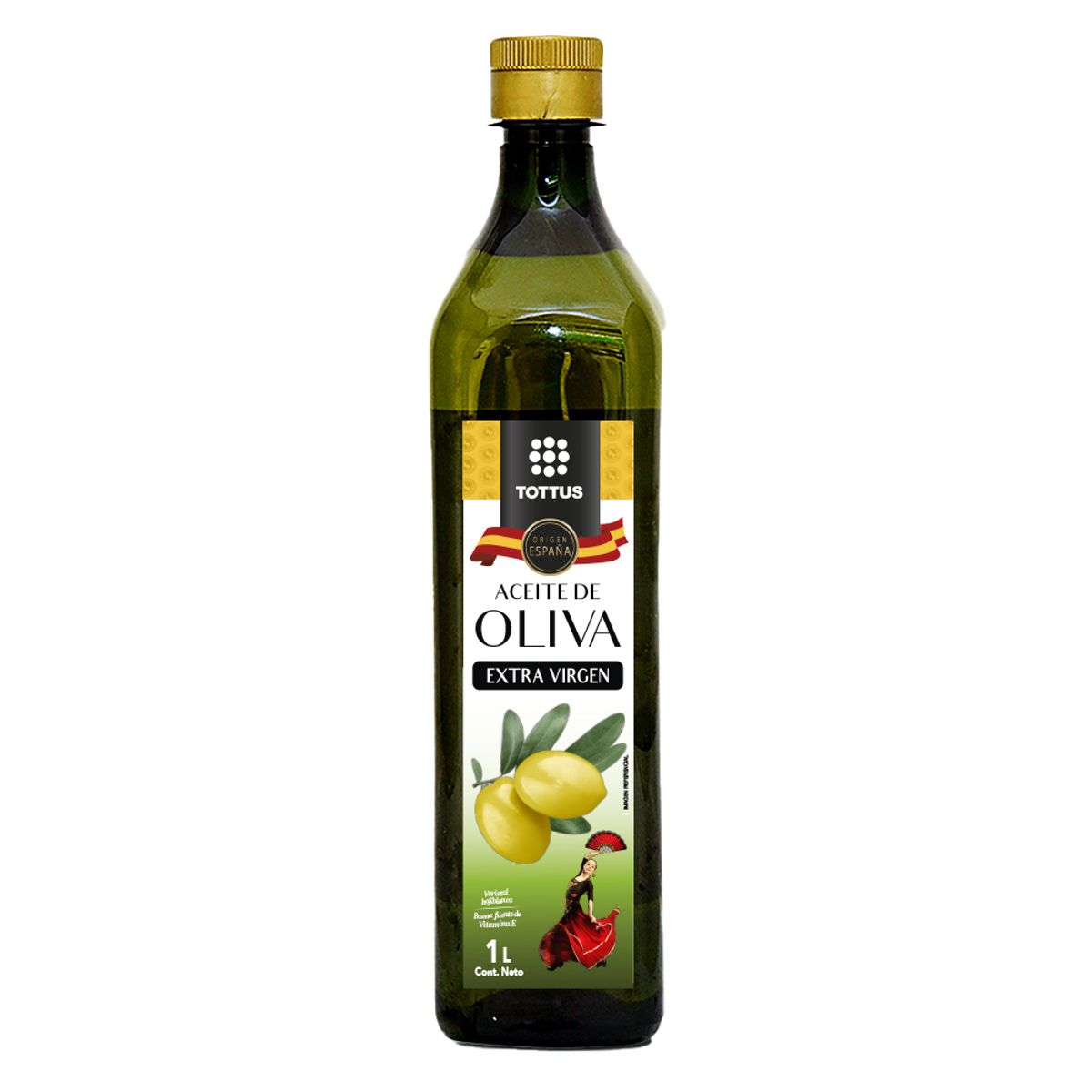 TOTTUS - Aceite de Oliva Tottus Extra Virgen Botella 1 L
