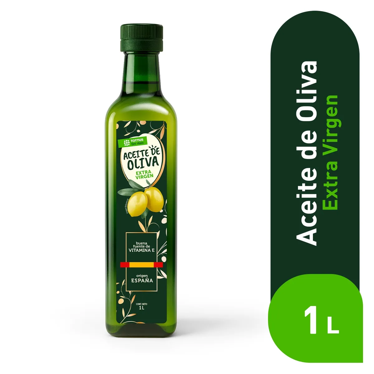 TOTTUS - Aceite de Oliva Tottus Extra Virgen Botella 1 L