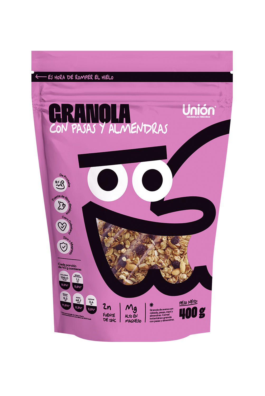 UNION - Granola Unión con Pasas y Almendras Bolsa 400 g