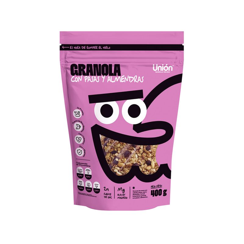 UNION - Granola Unión con Pasas y Almendras Bolsa 400 g
