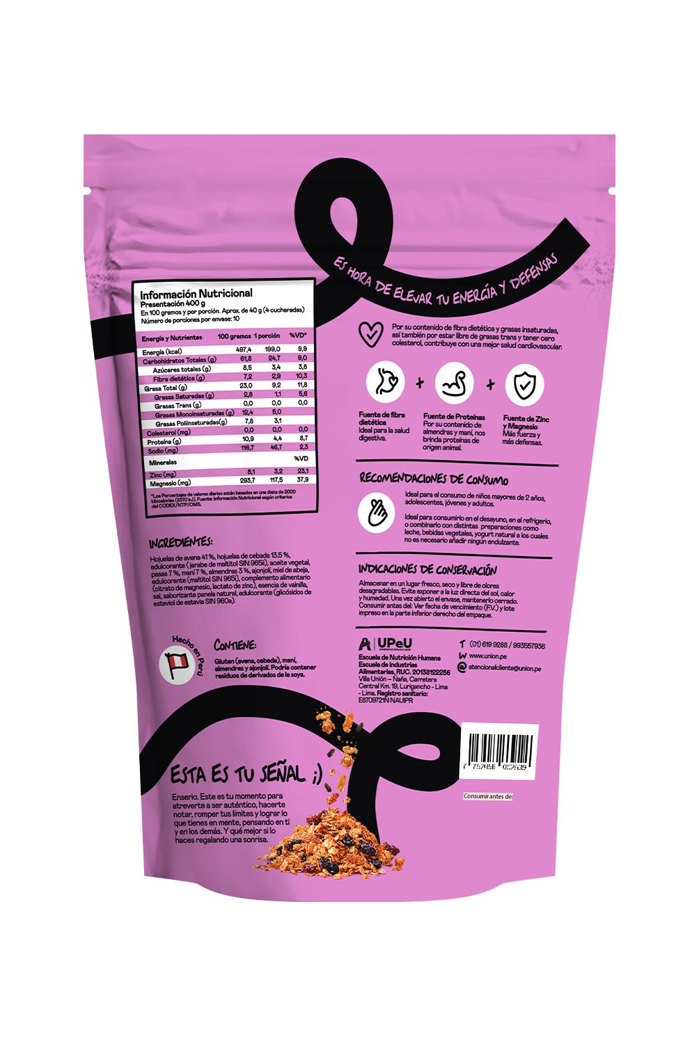 UNION - Granola Unión con Pasas y Almendras Bolsa 400 g