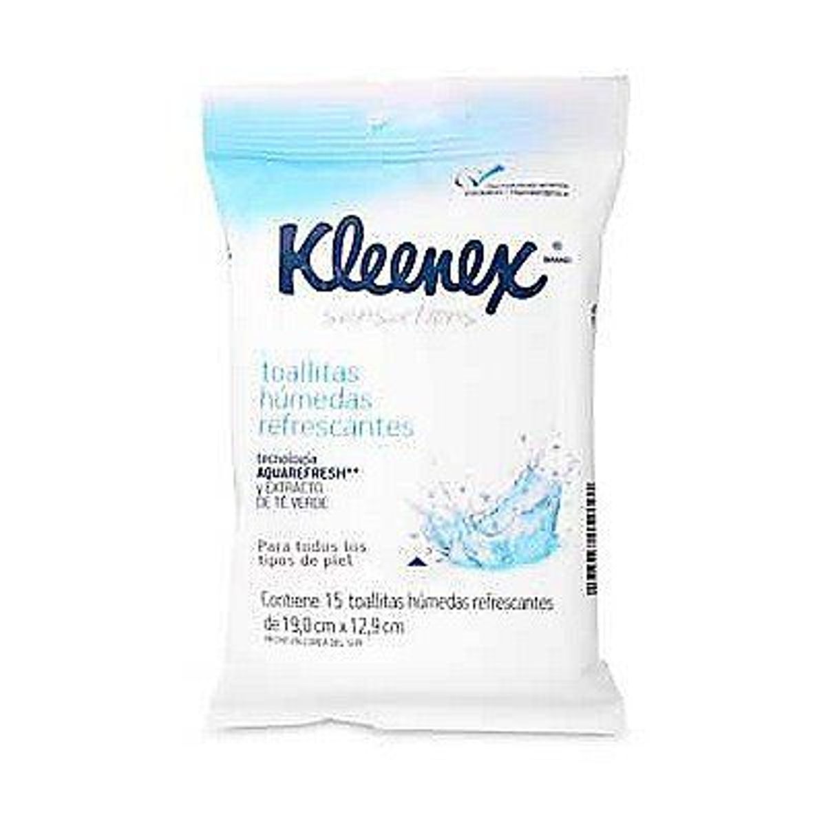 KLEENEX - Repuesto para Toallitas Húmedas Kleenex Aqua Fresh Té Verde Empaque 15 Und
