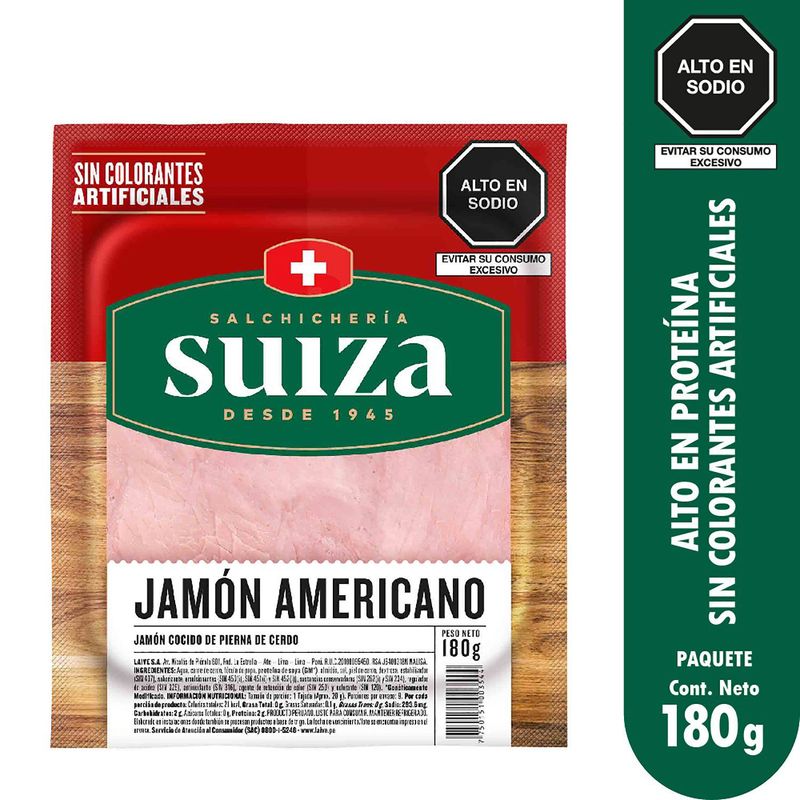 SUIZA - Jamon Americano Suiza Empaque 180 g