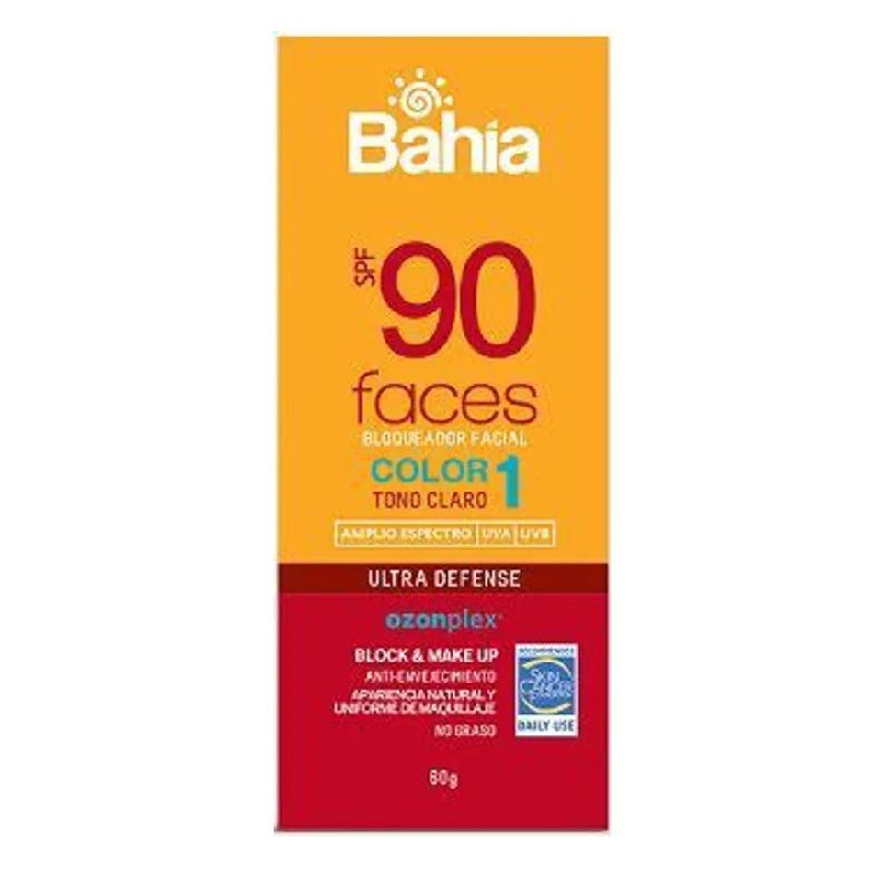 BAHIA - Bloqueador Solar Bahia Faces Color 1 SPF 90 Envase 60 g