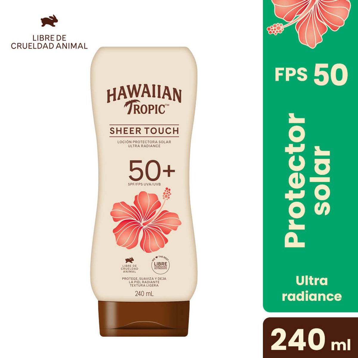 HAWAIIAN TROPIC - Protector Solar Hawaiian Tropic Sheer Touch SPF50 Loción Botella 240 mL