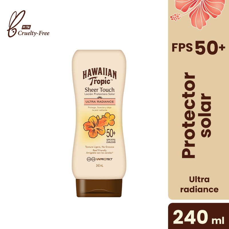 HAWAIIAN TROPIC - Bloqueador Solar Hawaiian Tropic Sheer SPF50+ Envase 240 mL