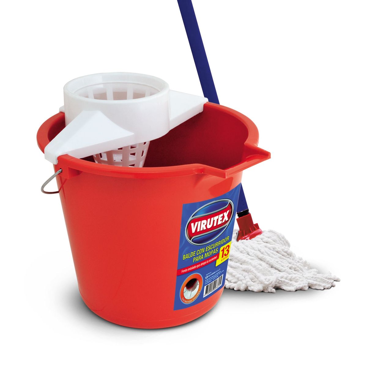 VIRUTEX - Pack Virutex Balde 13 L + Mopa