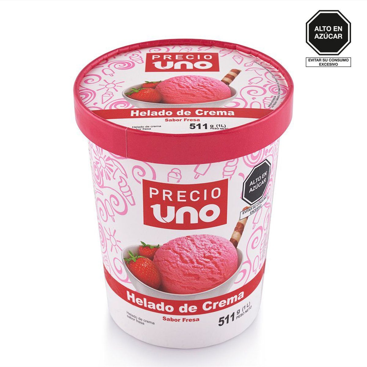 PRECIO UNO - Helado de Crema Precio Uno Fresa Pote 1 L
