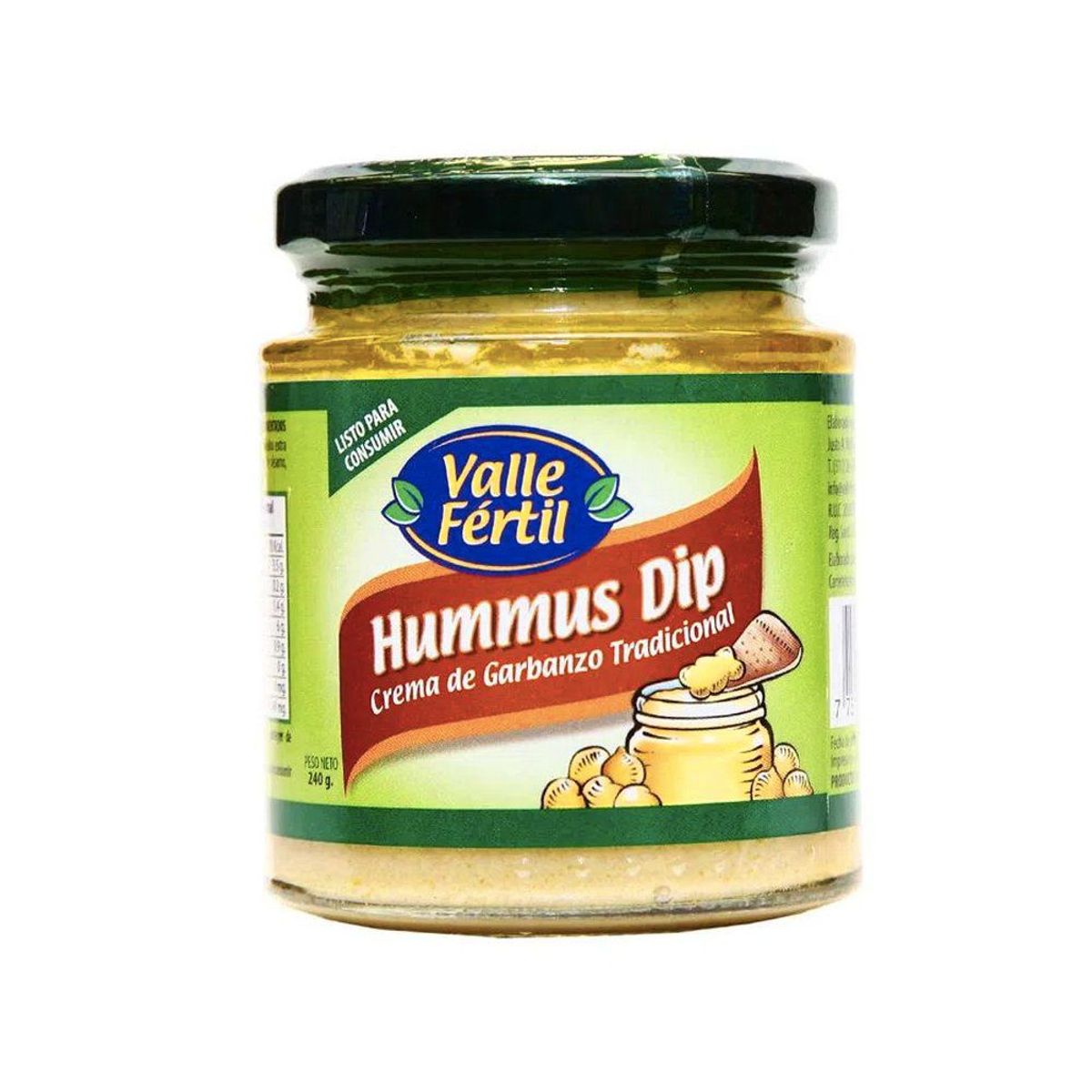 VALLE FERTIL - Dip Hummus Valle Fértil Tradicional Envase 240 g