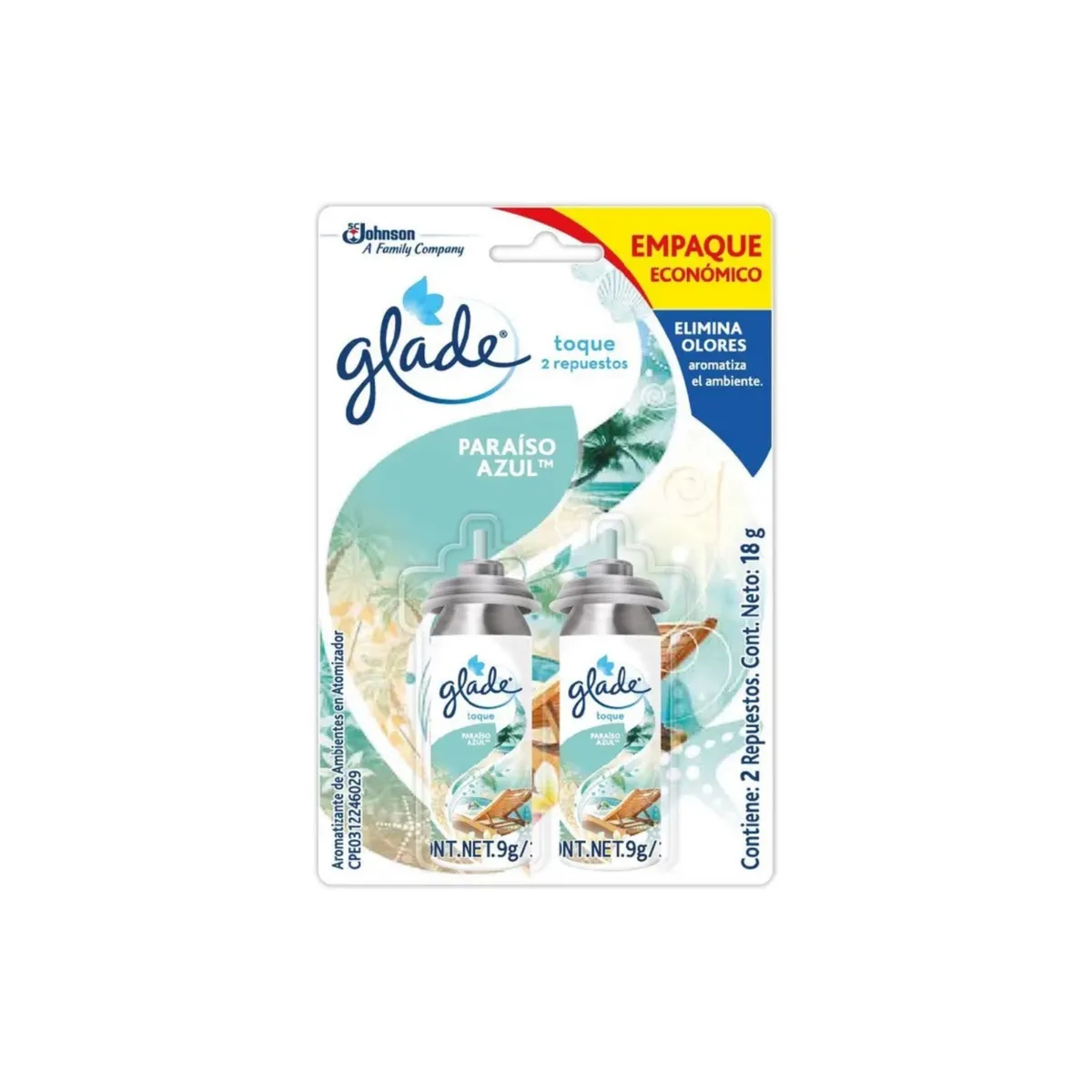 GLADE - Repuesto Automático Glade Paraíso Azul Empaque 2 Und