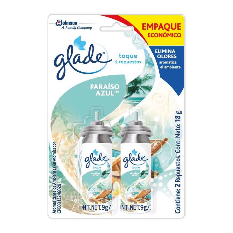 GLADE - Repuesto Ambientador Glade Paraíso Azul Empaque 2 Und