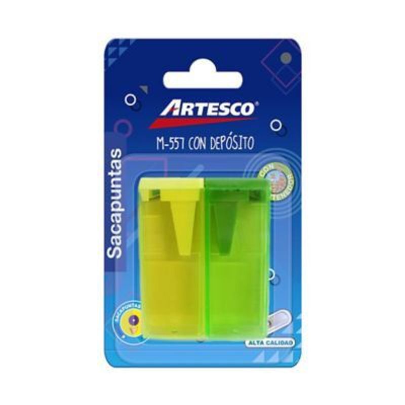  - Tajadores Artesco Plástico con Depósito Blíster 2 Und