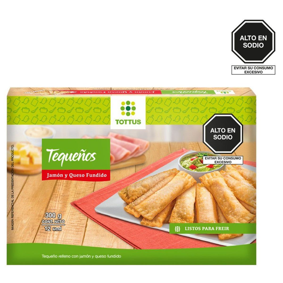 TOTTUS - Tequeños con Jamón y Queso Congelados Tottus Caja 12 Und