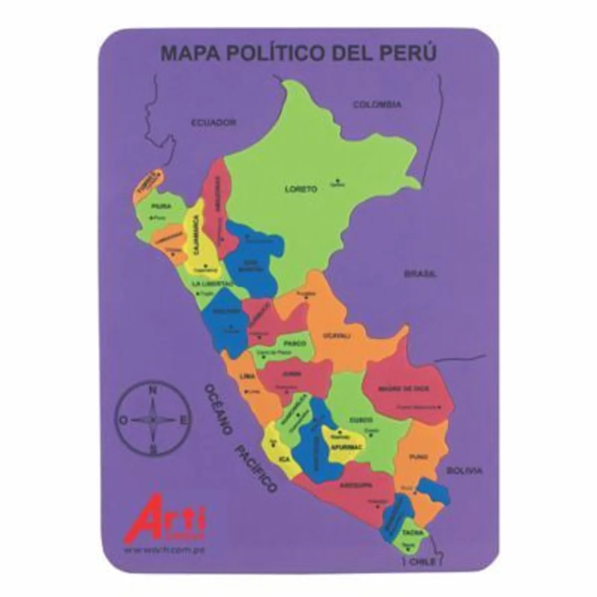 ARTI CREATIVO - Juego Didáctico Arti Creativo Encaje Mapa Perú
