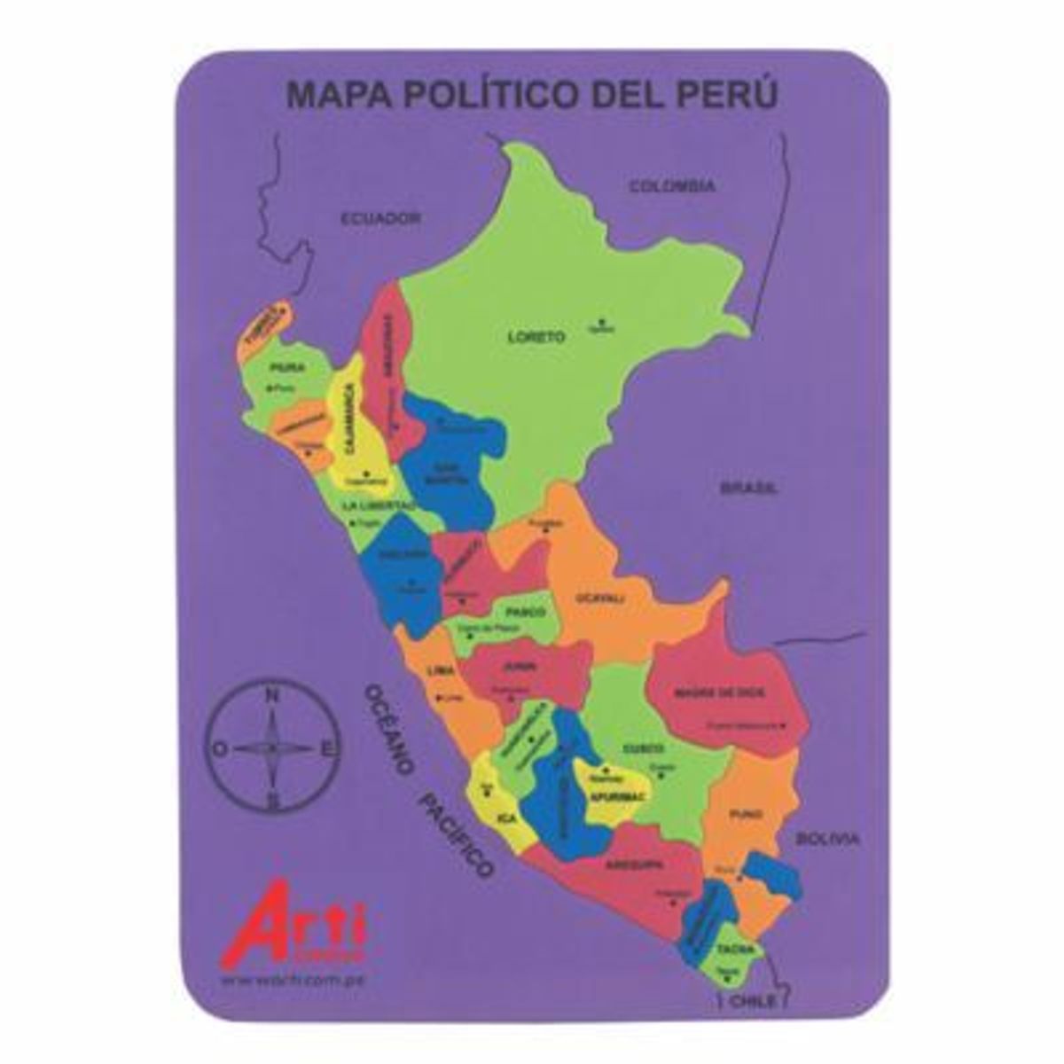 ARTI CREATIVO - Juego Didáctico Arti Creativo Encaje Mapa Perú