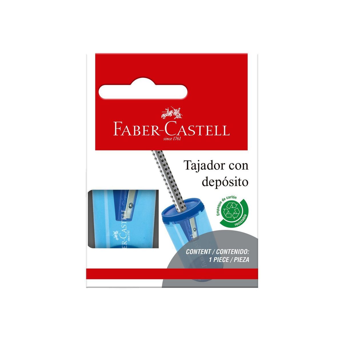 FABER CASTELL - TAJADOR DOBLE CUCHILL DEPOS BL CTNX1