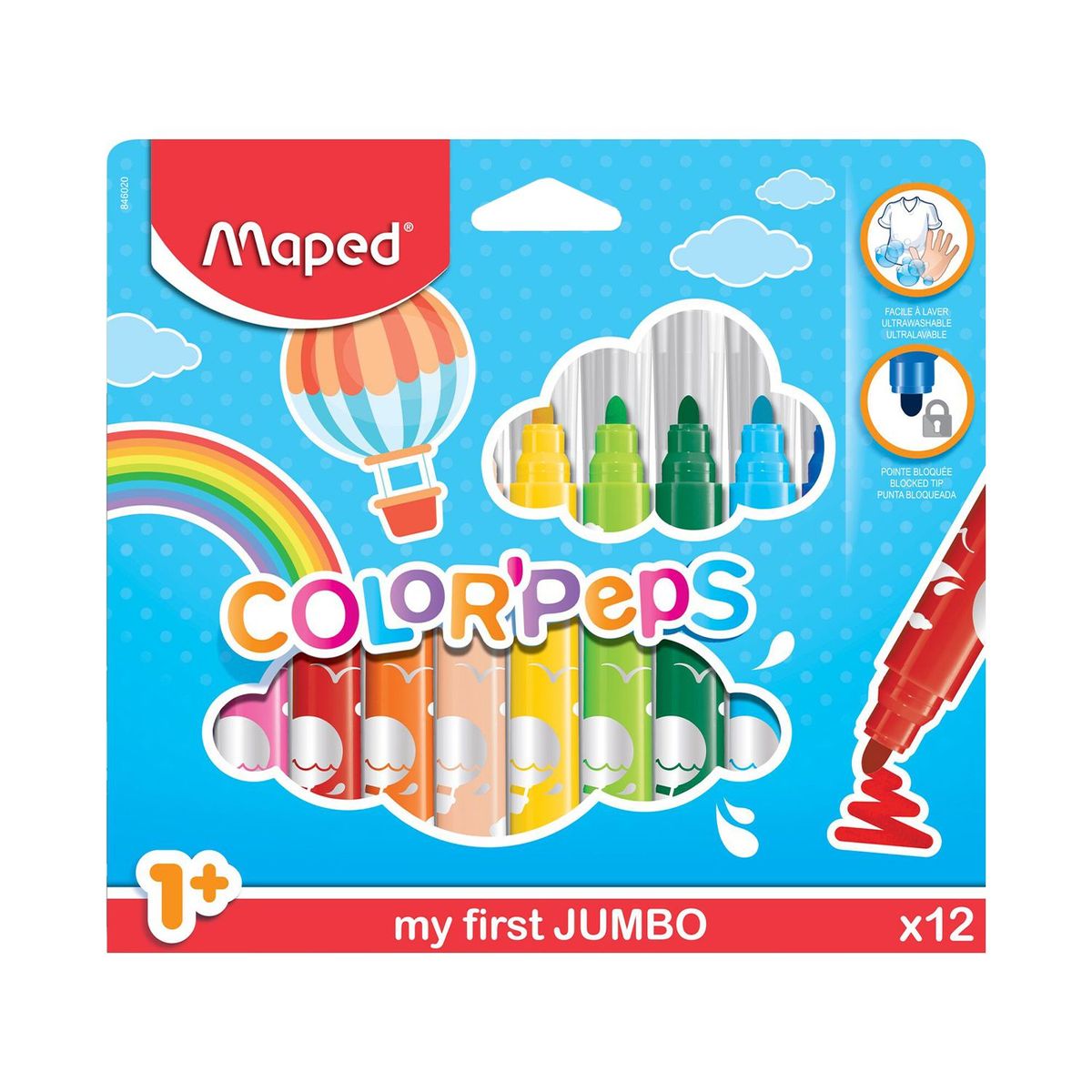 MAPED - Plumones Jumbo Maped Lavables Caja 12 Und