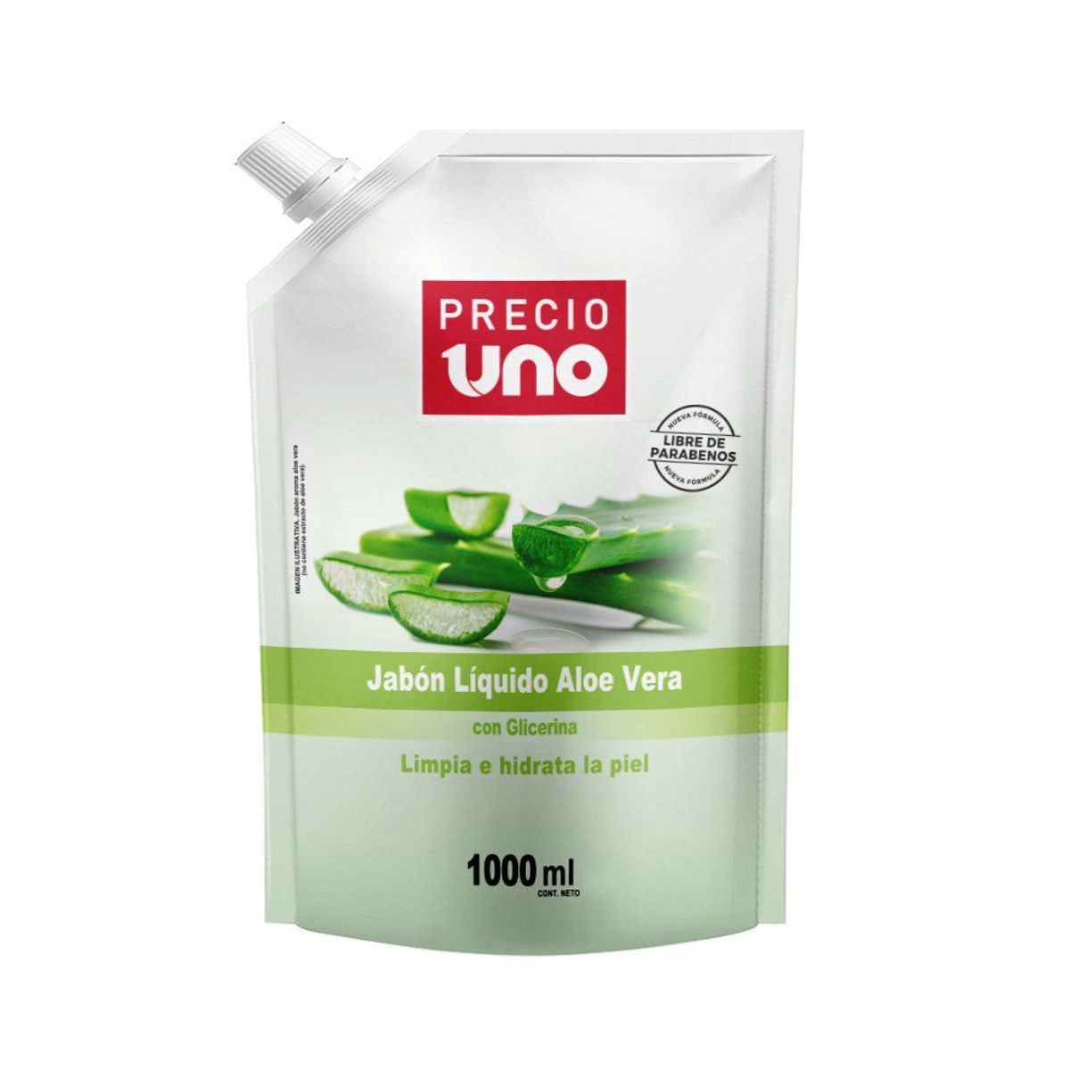 PRECIO UNO - Jabón Líquido Aloe Vera Precio Uno Doypack 1 L
