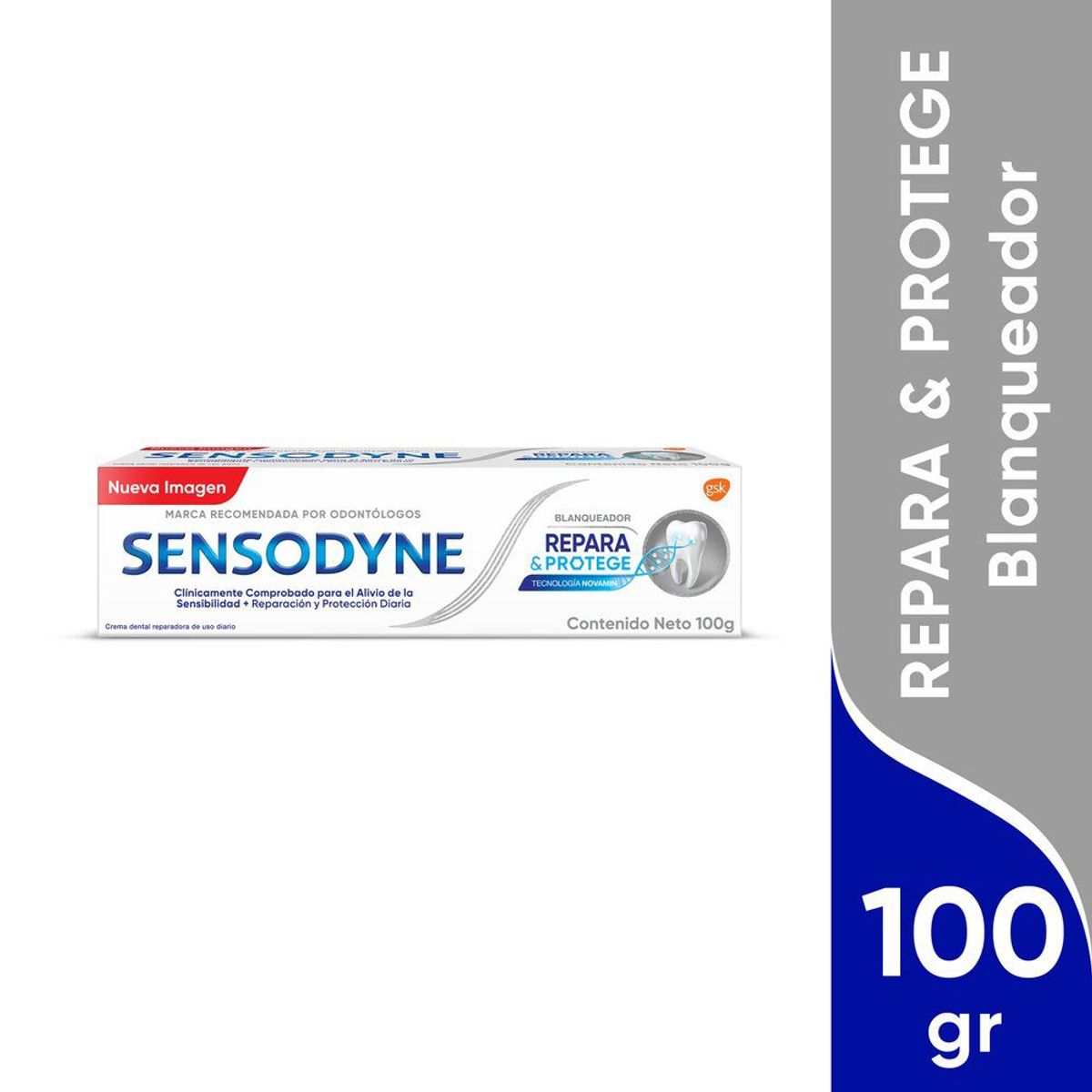 SENSODYNE - Crema Dental Sensodyne Blanqueadora Repara y Protege Caja 100 mL
