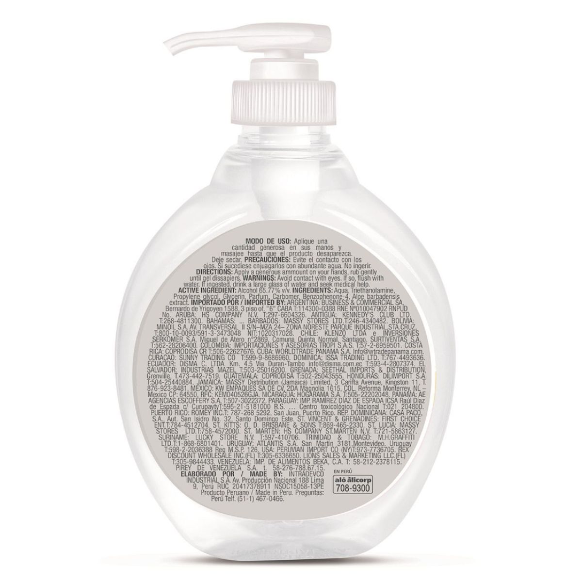 AVAL - Alcohol en Gel para Manos Aval Hand Tender Envase 380 mL