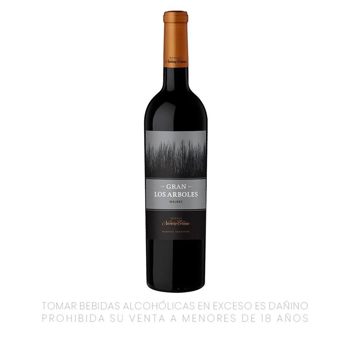 NAVARRO CORREAS - Vino Tinto Navarro Correas Malbec Los Árboles Botella 750 mL