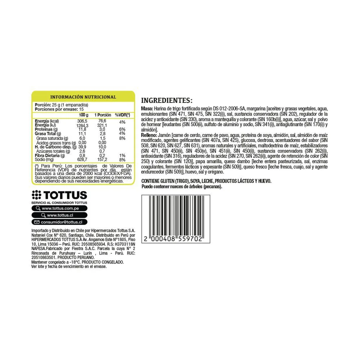 TOTTUS - Empanaditas Mixtas Tottus Caja 15 Und