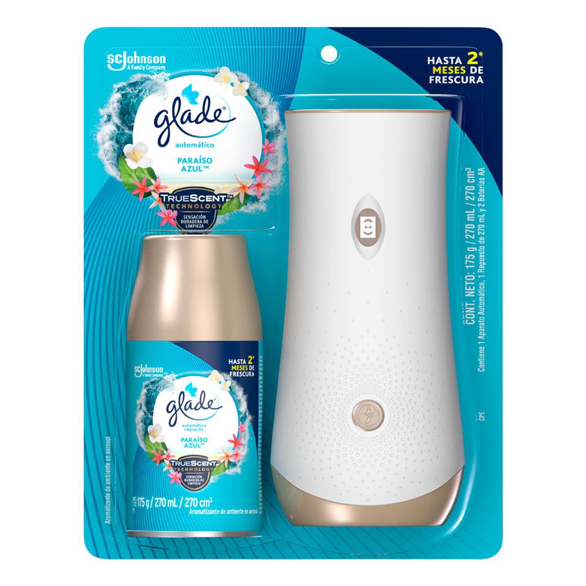 GLADE - Repuesto Automático Glade Paraíso Azul Envase 270 mL