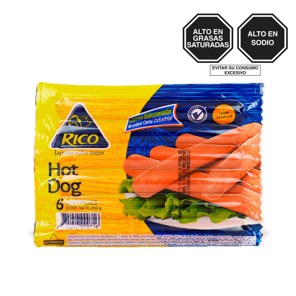 RICO - Hot Dog Rico Empaque 6 Und