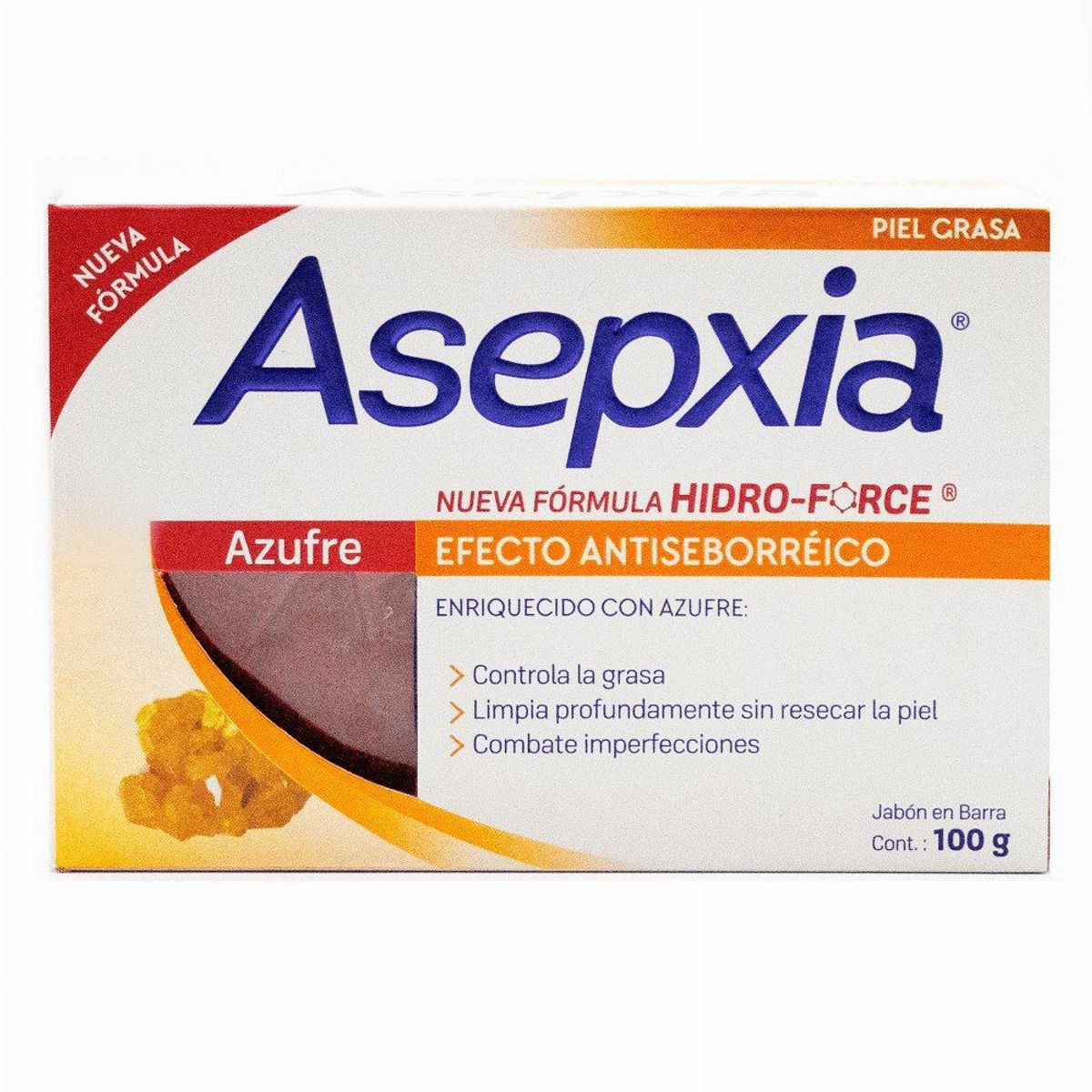 ASEPXIA - Jabón en Barra Asepxia Azufre Caja 100 g