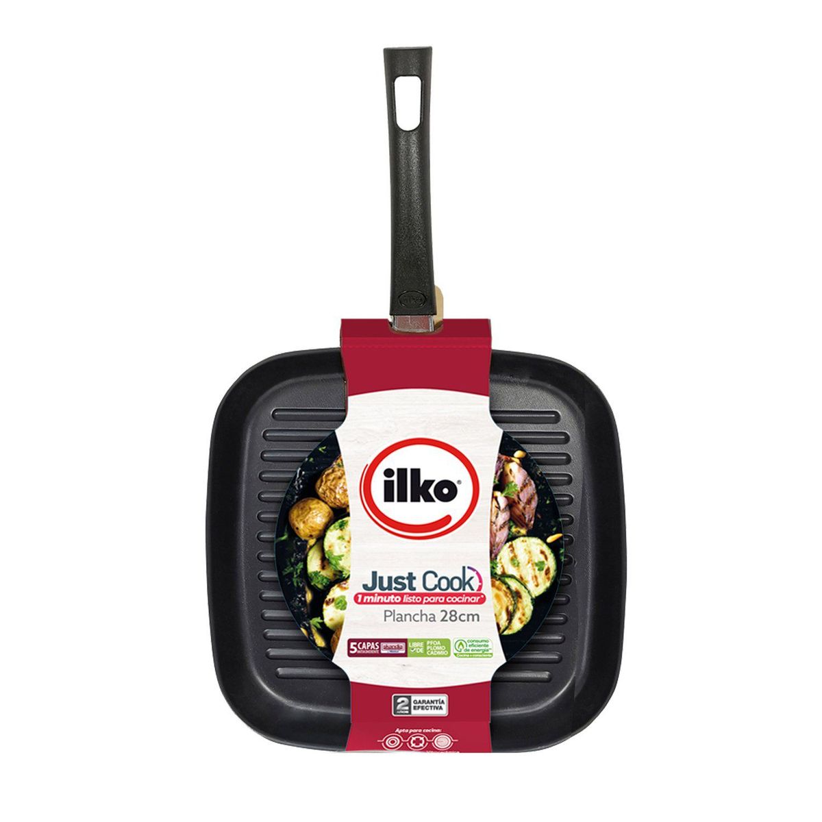 ILKO - Plancha Grill Antiadherente Redblue Just Cook 28cm Ilko