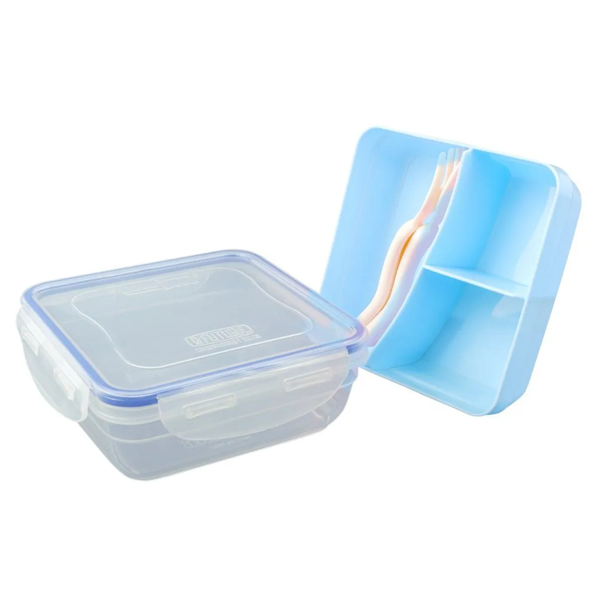 BASA - Set Aliment Viaje Taper 3 Divisiones + Cubiertos Niño