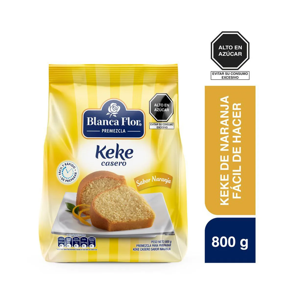 BLANCA FLOR - Premezcla Keke Casero Naranja Blanca Flor 800 g