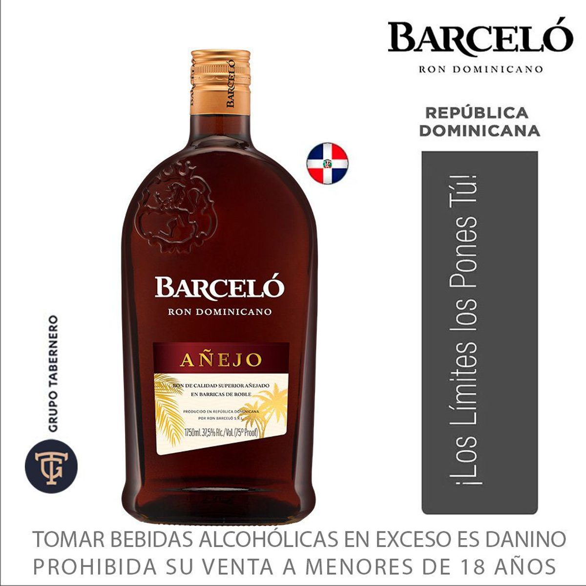 BARCELO - Ron Barceló Añejo Botella 1.75 L
