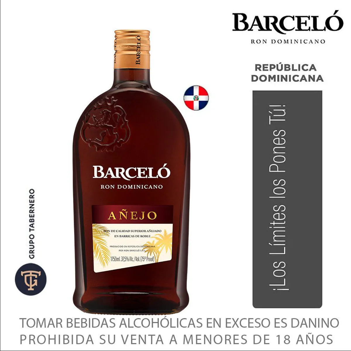 BARCELO - Ron Barceló Añejo Botella 1.75 L