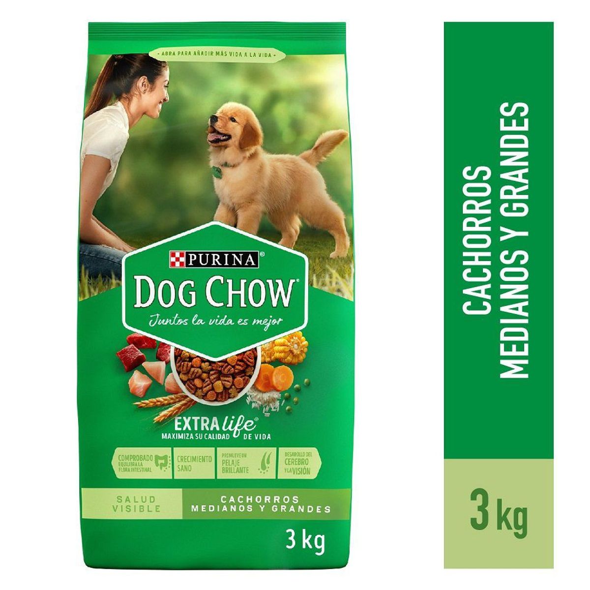 DOG CHOW - Alimento Seco Cachorros Dog Chow Razas Medianas y Grandes Bolsa 3 Kg