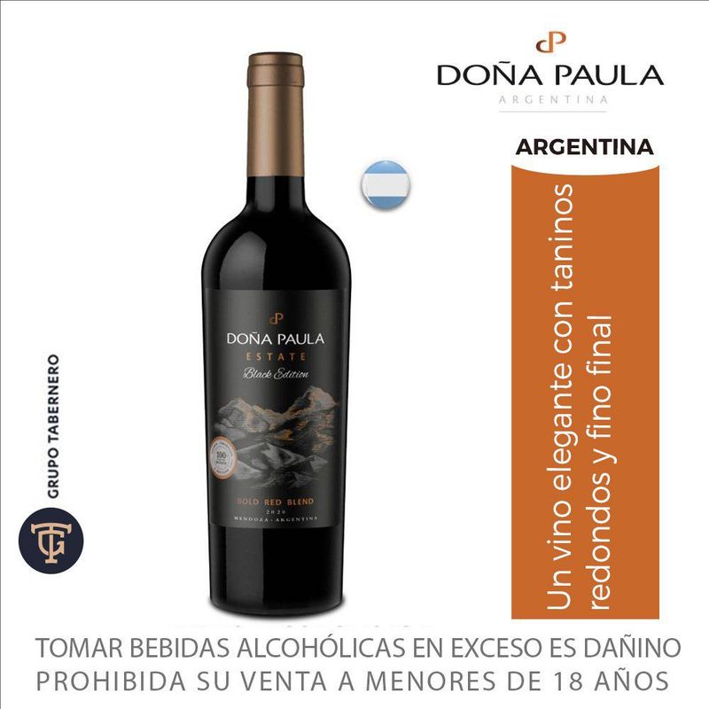 DOÃ‘A PAULA - Vino Doña Paula Tinto Black Edition Botella 750 mL