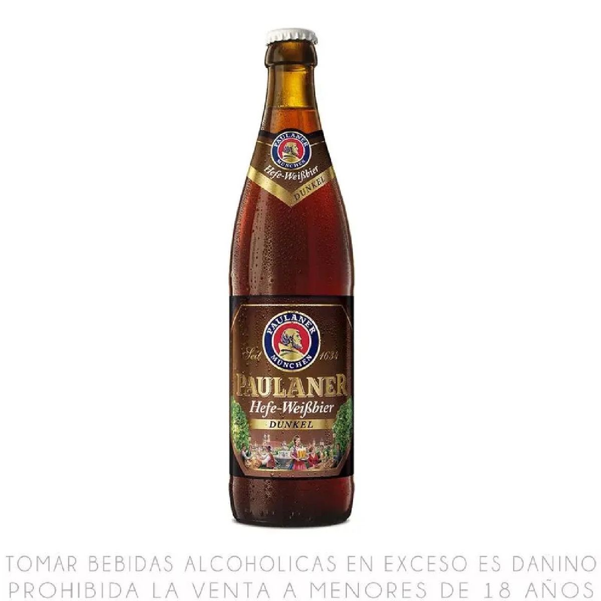 PAULANER - Cerveza Paulaner Dunkel Hefewei Botella 500 mL