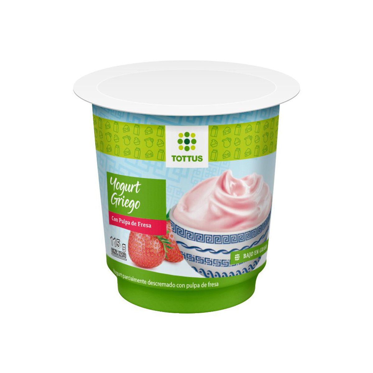 TOTTUS - Yogurt Griego Tottus Fresa Envase 115 g