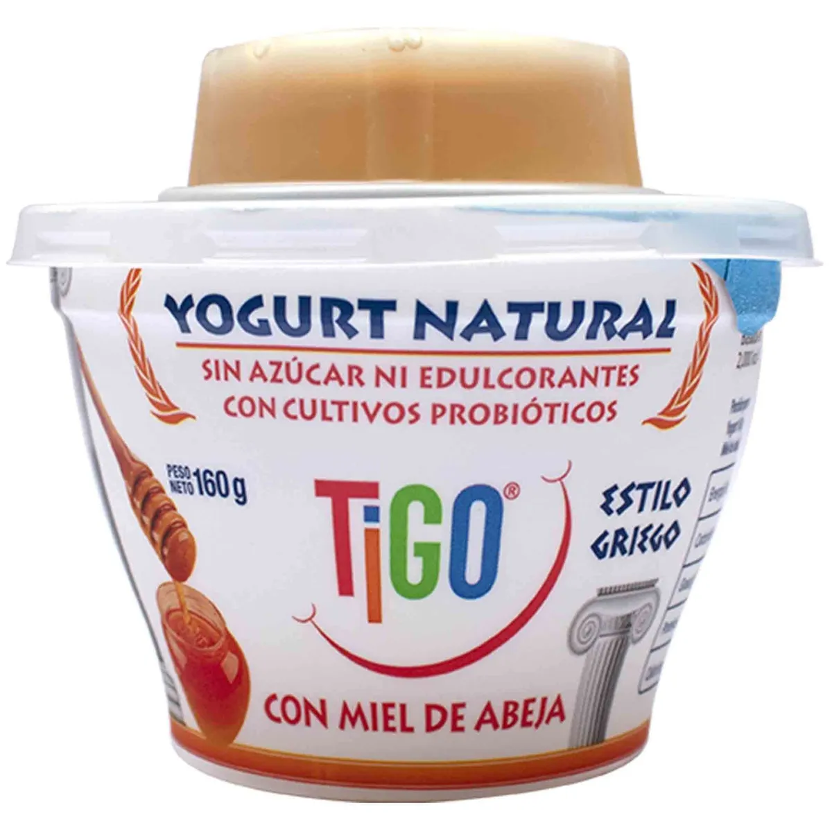 TIGO - Yogurt Griego Tigo Natural con Miel Envase 160 g