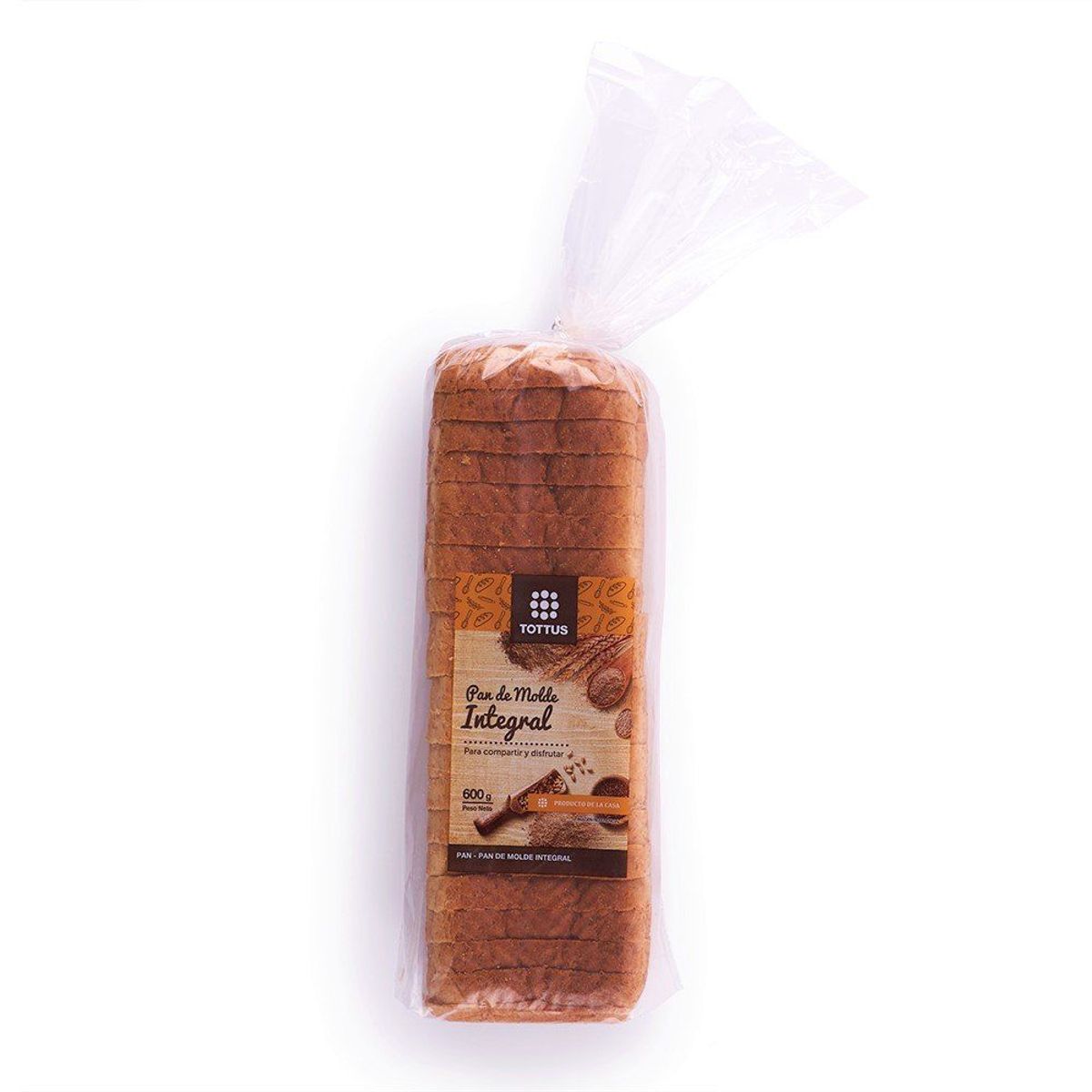 TOTTUS - Pan de Molde Integral Tottus Bolsa 500 g