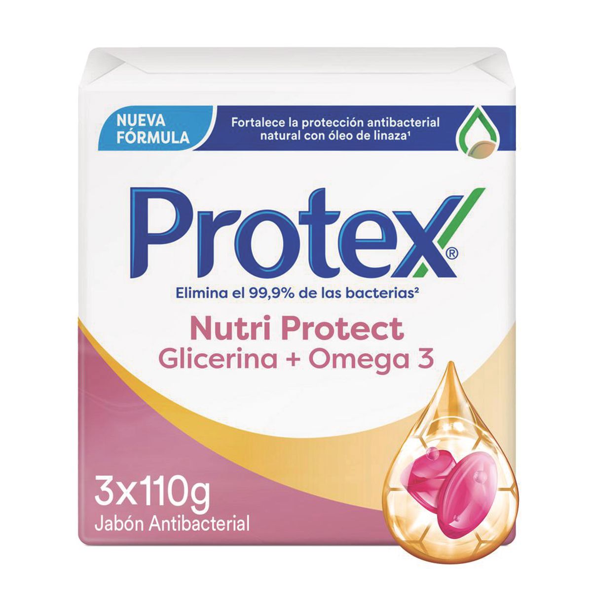 PROTEX - Jabón en Barra Protex Omega 3 Antibacterial Empaque 3 Und