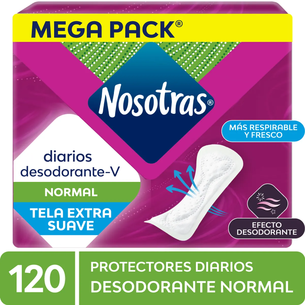 NOSOTRAS - Protectores Diarios Nosotras Desodorante Normal Empaque 120 Und