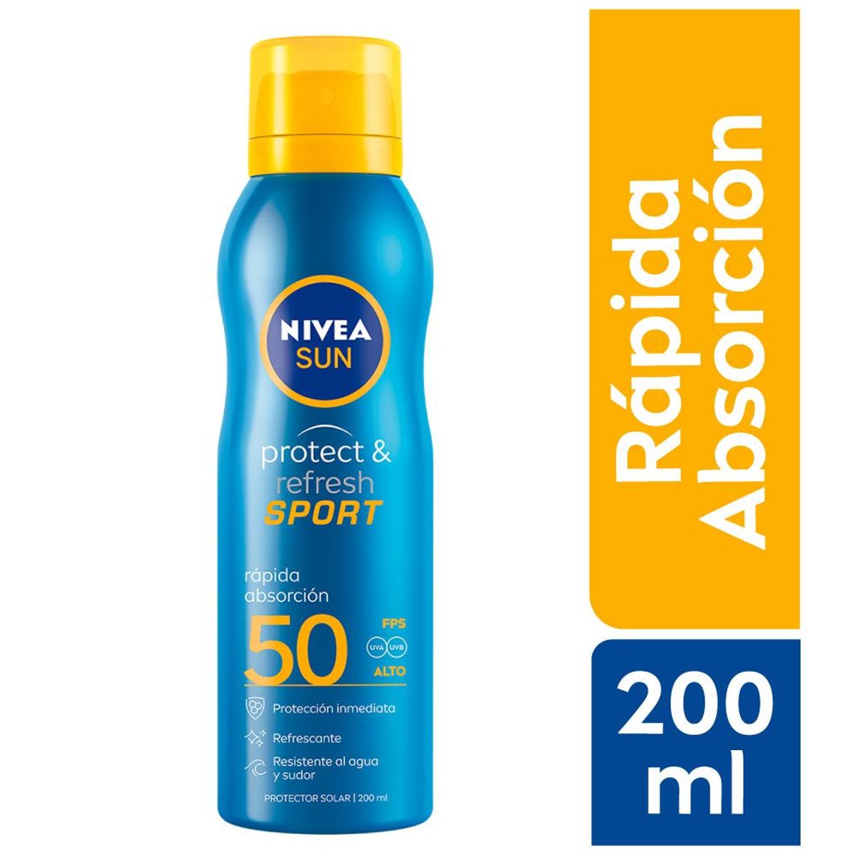 NIVEA - Protector Solar en Spray Nivea Protect & Refresh Mist FPS50 Envase 200 mL