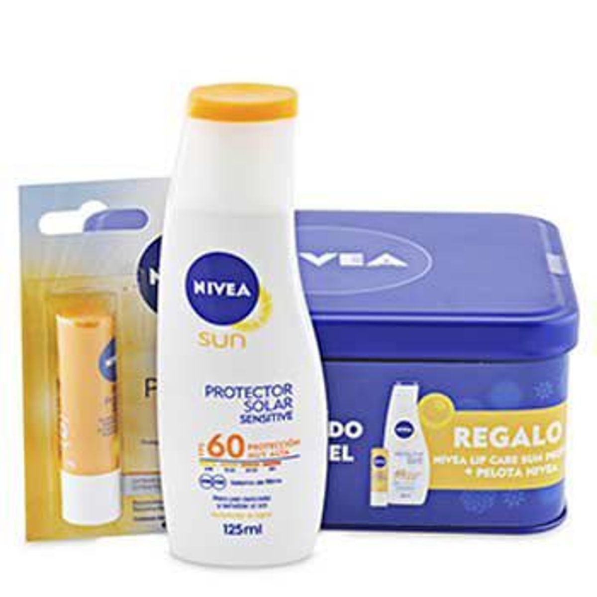 NIVEA - Pack Nivea Loción Solar SPF60 + Lipcare + Pelota