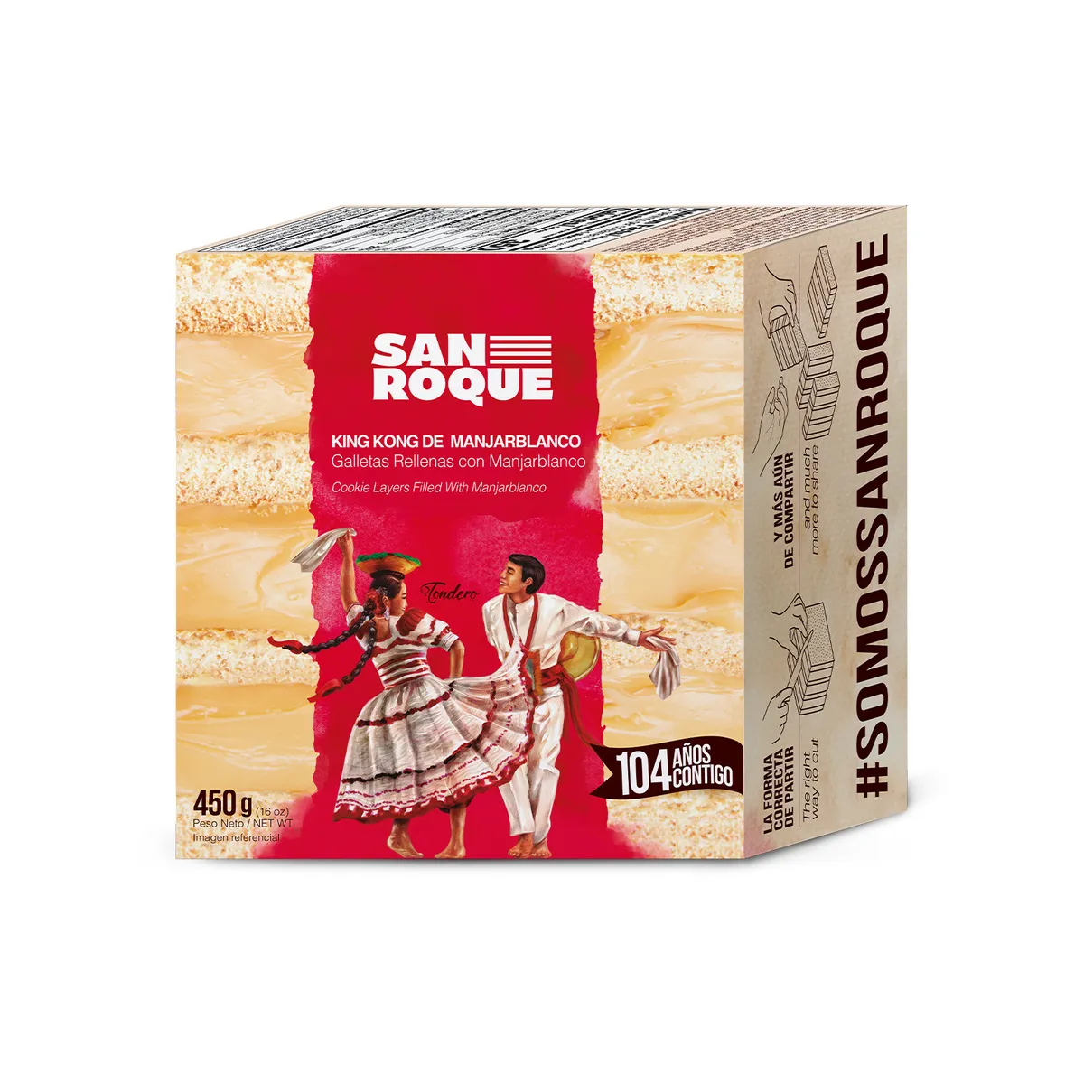 SAN ROQUE - King Kong San Roque Manjarblanco Caja 450 g