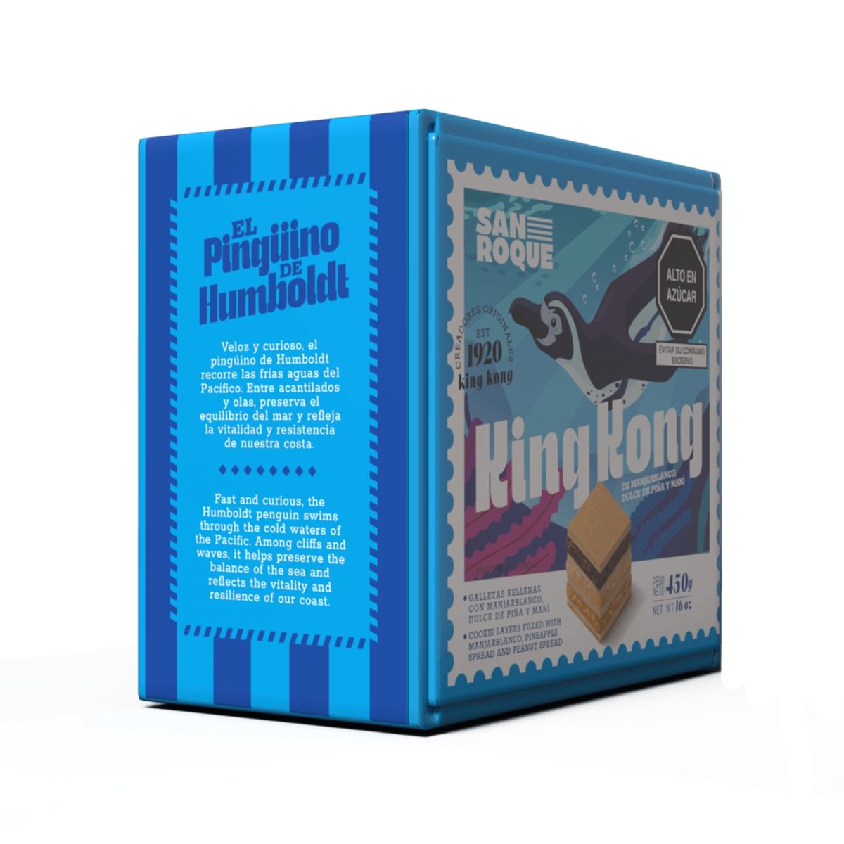 SAN ROQUE - King Kong San Roque Manjar Piña y Maní Caja 450 g