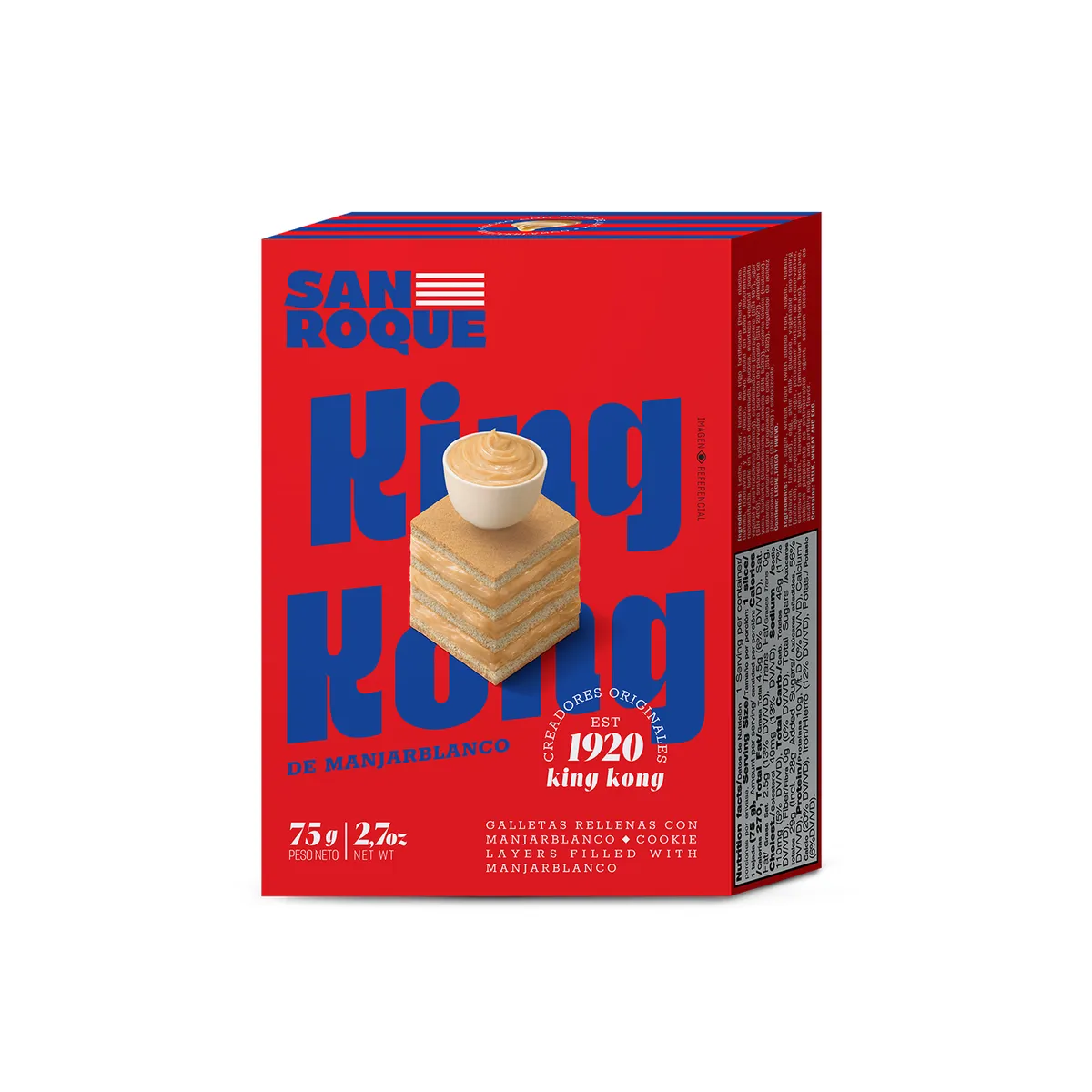 SAN ROQUE - King Kong San Roque Manjar Caja 75 g