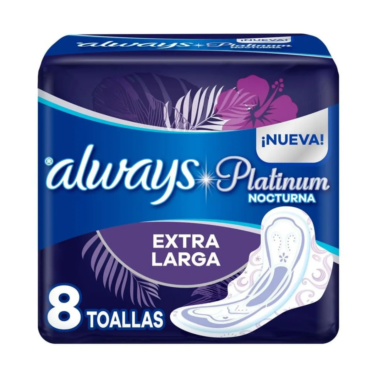 ALWAYS - Toallas Higiénicas Always Platinium Nocturna Empaque 8 Und