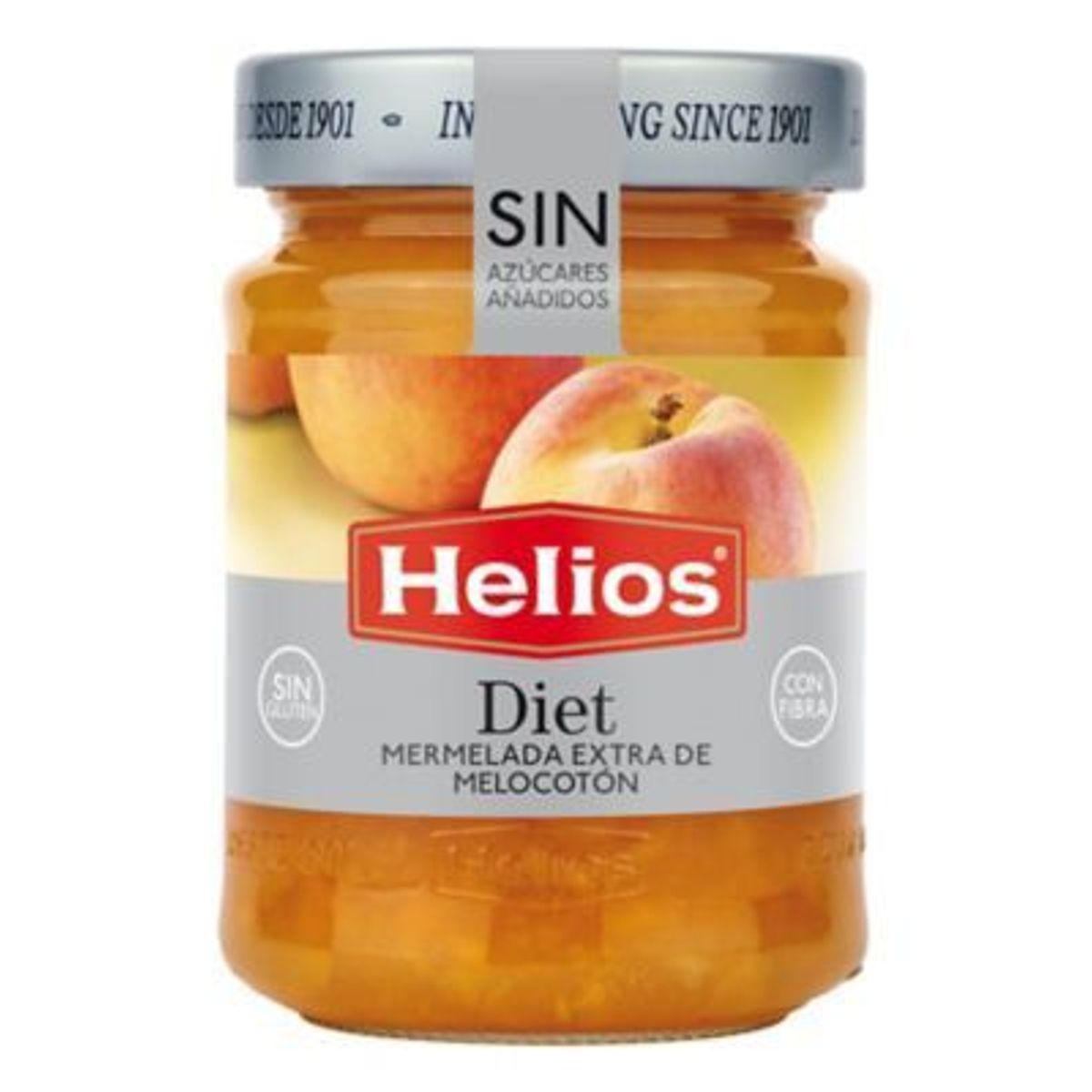 HELIOS - Mermelada de Melocotón Diet sin Azúcares Helios 280 g